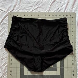 COCOSHIP Black High-Waisted Bikini Bottom